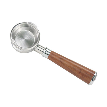 Coffee machine handle bottomless modified stainless steel solid wood handle